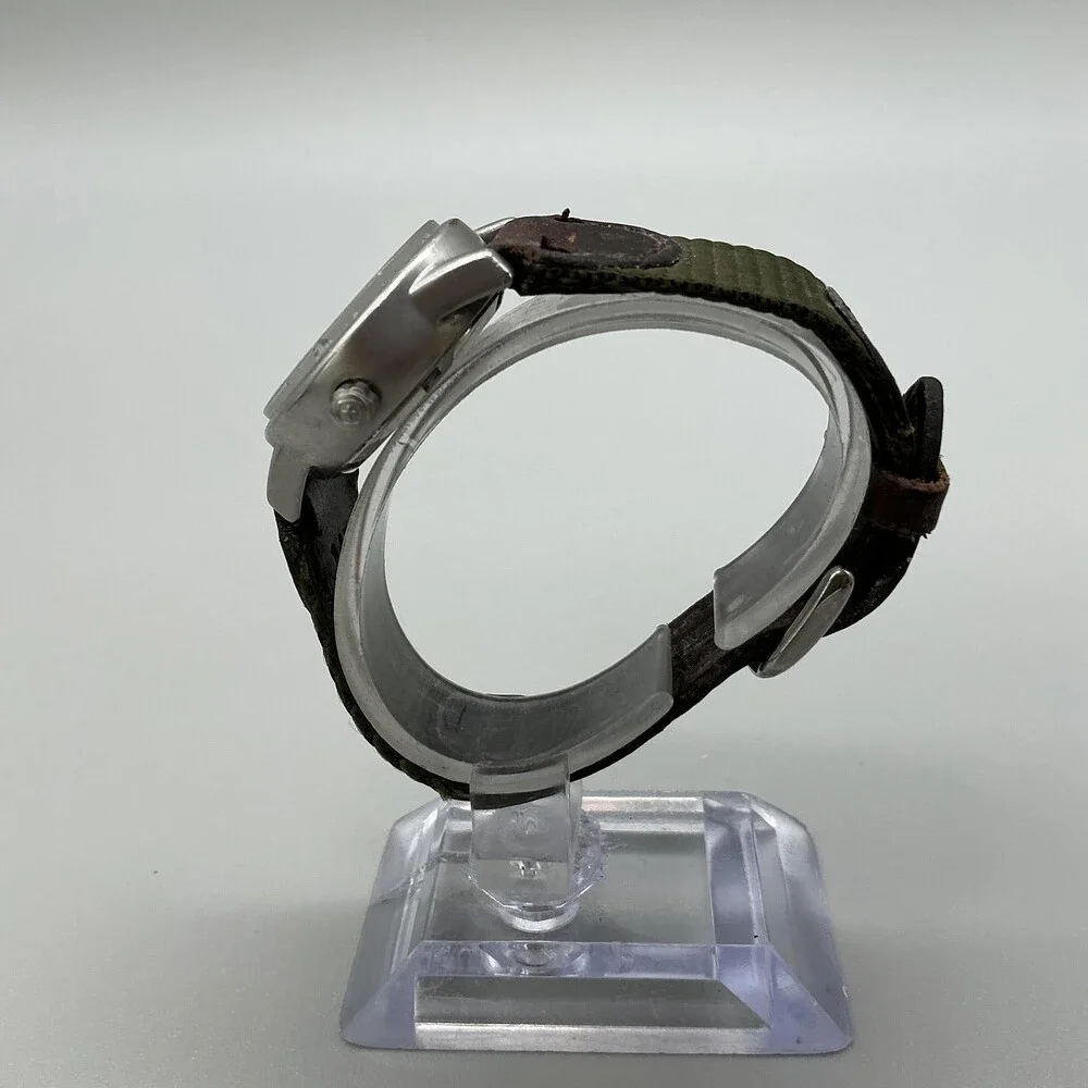Wenger SMT Design Womens Watch 28mm Green Leather Nylon Day Date New Battery